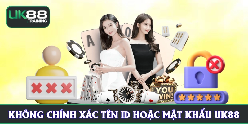 Không chính xác tên ID hoặc mật khẩu UK88 