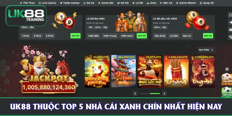 UK88 thuộc top 5 nhà cái xanh chín nhất hiện nay